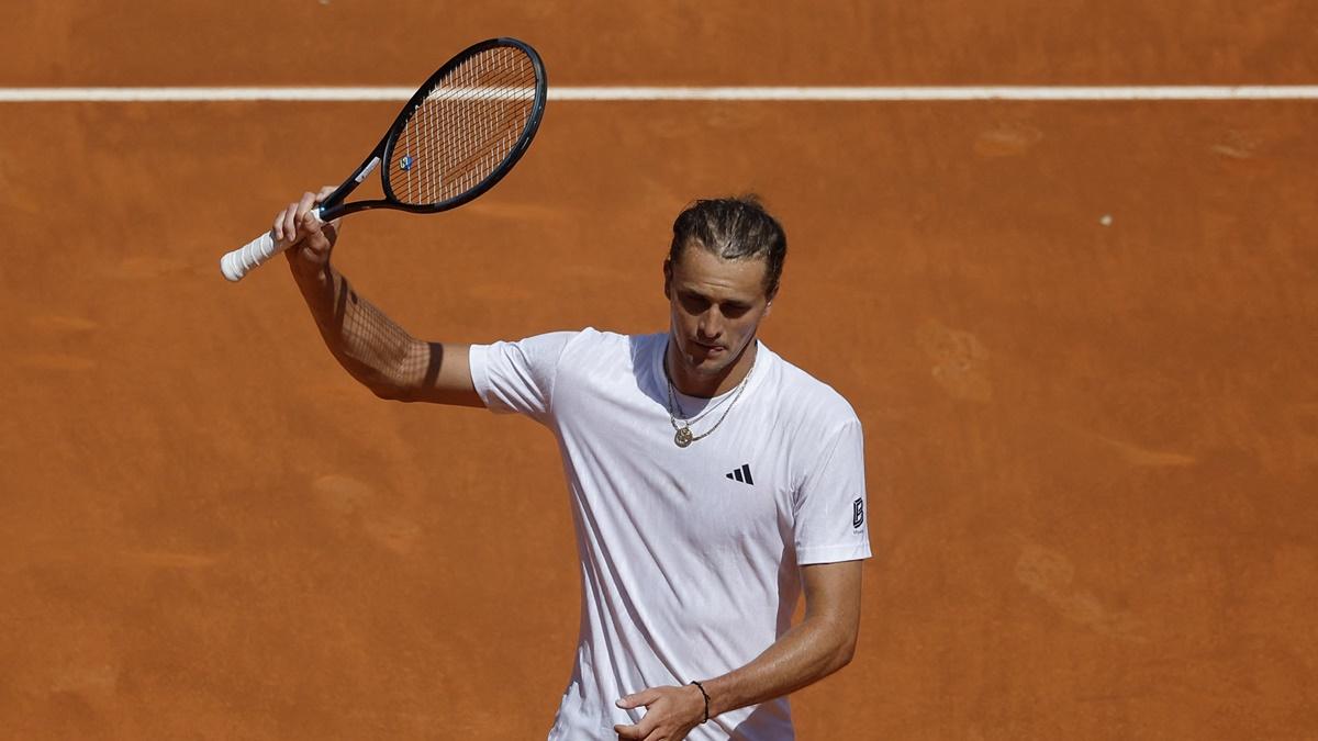 Germany's Alexander Zverev celebrates winning his Round of 64 match against Spain's Roberto Bautista-Agut in the Madrid Open, at Park Manzanares, Madrid, Spain, on Friday.