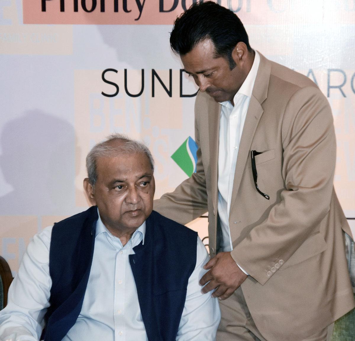 Leander Paes with his father Dr Vece Paes