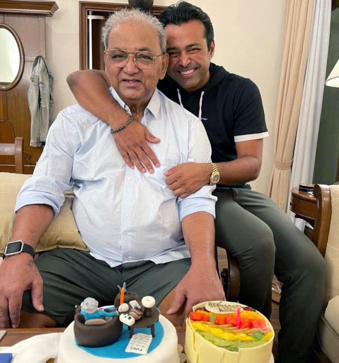 Leander Paes with his father Dr Vece Paes Leander Paes with his father Dr Vece Paes