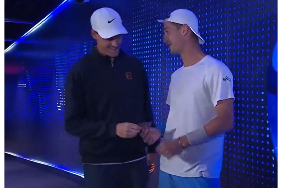 Frenchman Terence Atmane, a Pokemon card collector, gifted Jannik Sinner one from his collection, on the latter's birthday on Saturday, August 16