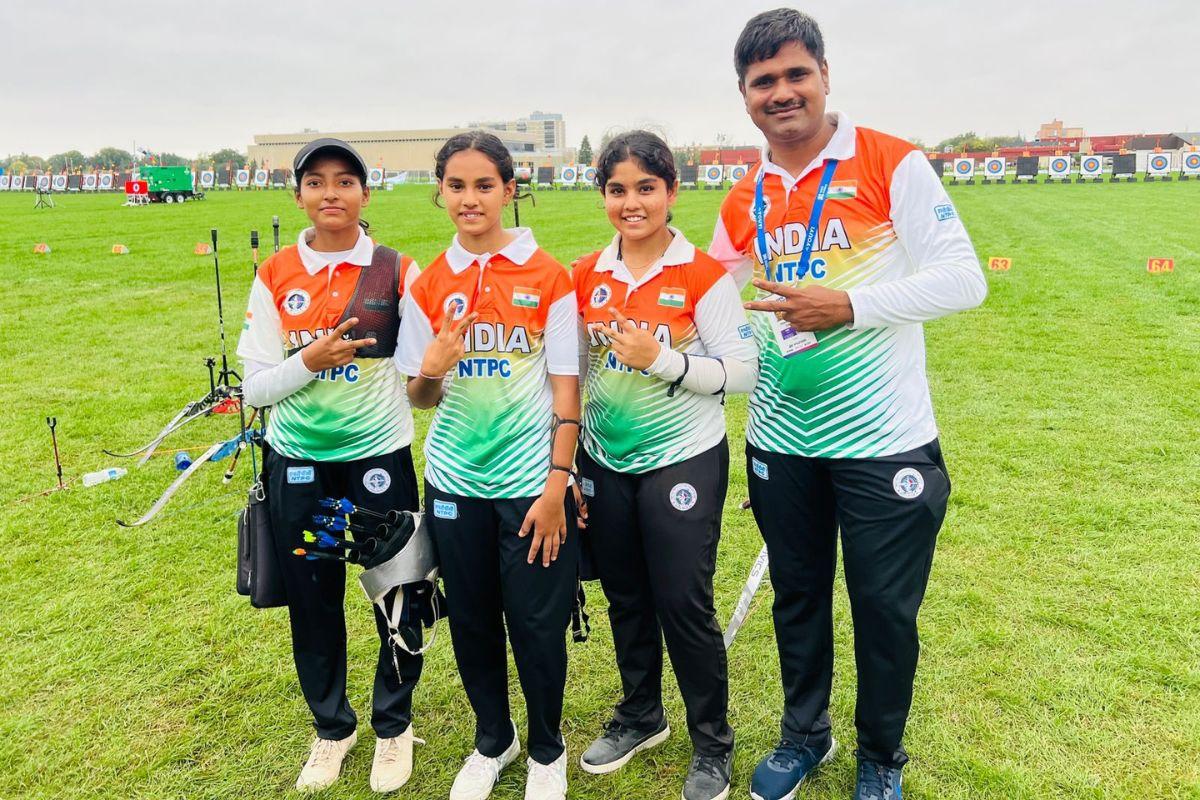 Gatha Anandrao Khadake, Jiana Kumar and Sharvari Somnath Shende beat USA 6-0 to win the bronze medal at the World Archery Youth Championships 2025 in Winnipeg, Canada, on Thursday