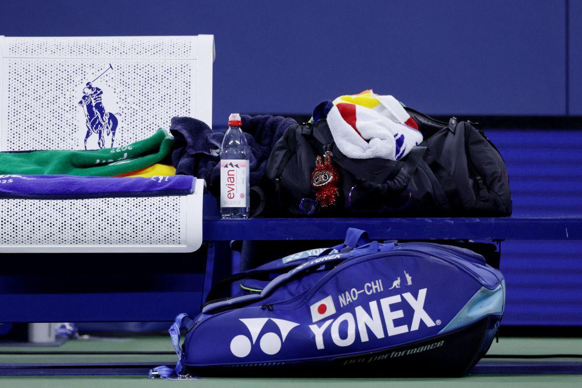  Japan's Naomi Osaka bag is seen during her first round match on Tuesday