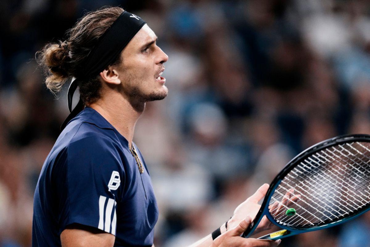 Germany's Alexander Zverev reacts after losing a point during his third round match against Canada's Felix Auger-Aliassime 