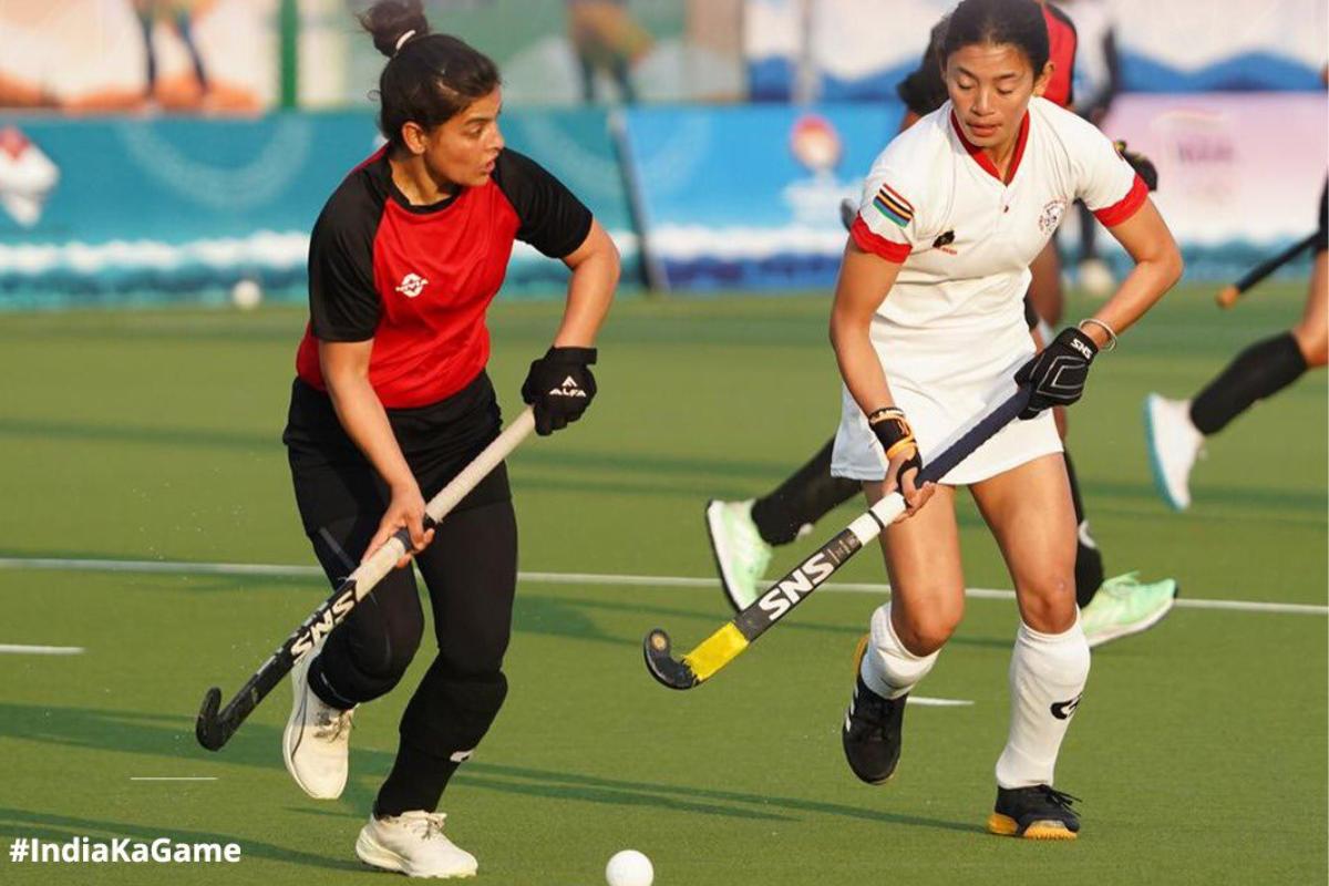 Manipur thrashed Uttarakhand 5-2 in their pool match at the hockey event at the National Games in Dehradun on Saturday