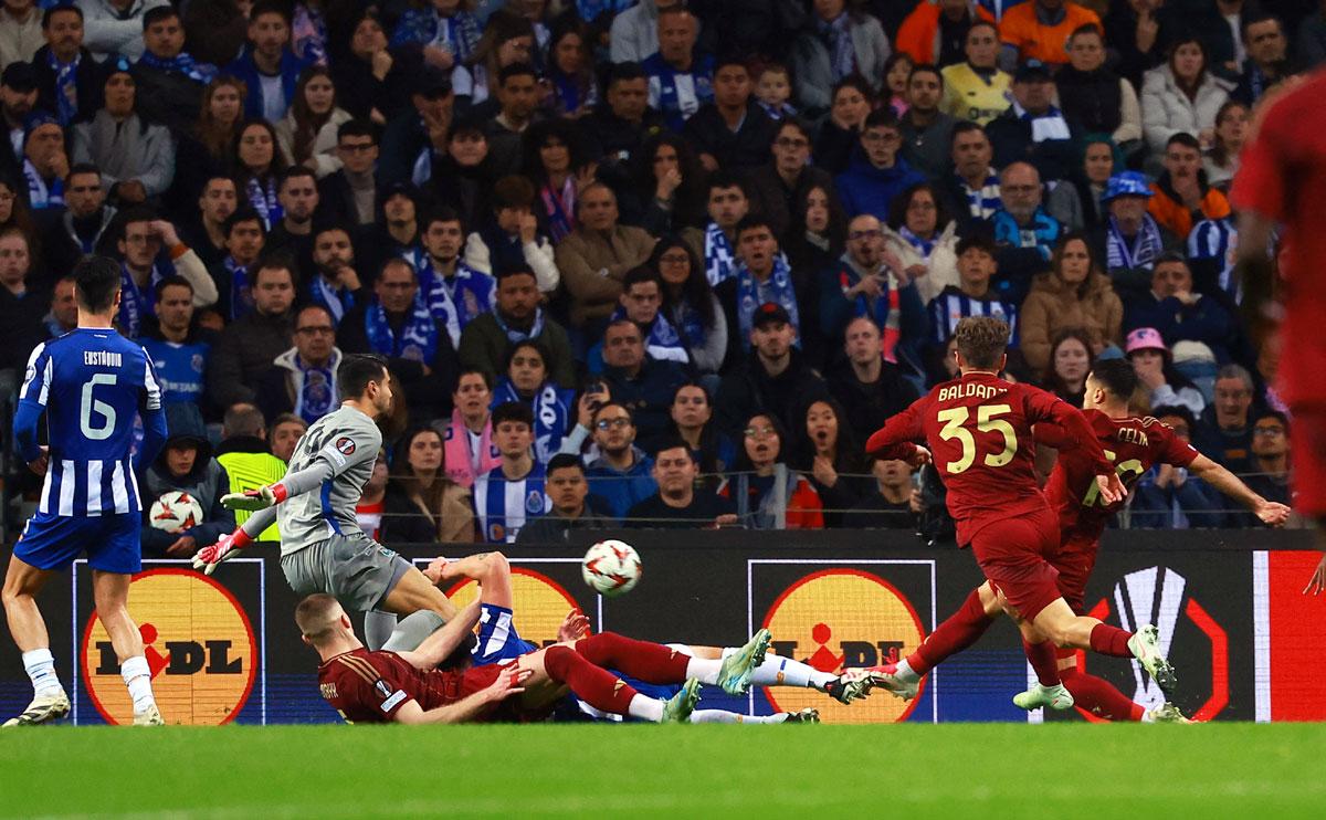 AS Roma's Zeki Celik celebrates