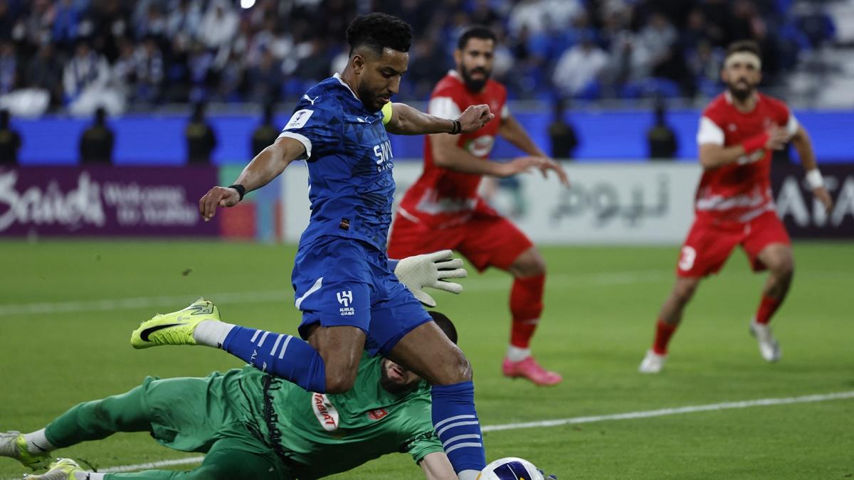 Salem Al Dawsari scores Al Hilal's third goal in the Asian Champions League Group B match against Persepolis at Kingdom Arena, Riyadh, Saudi Arabia, February 4, 2025.