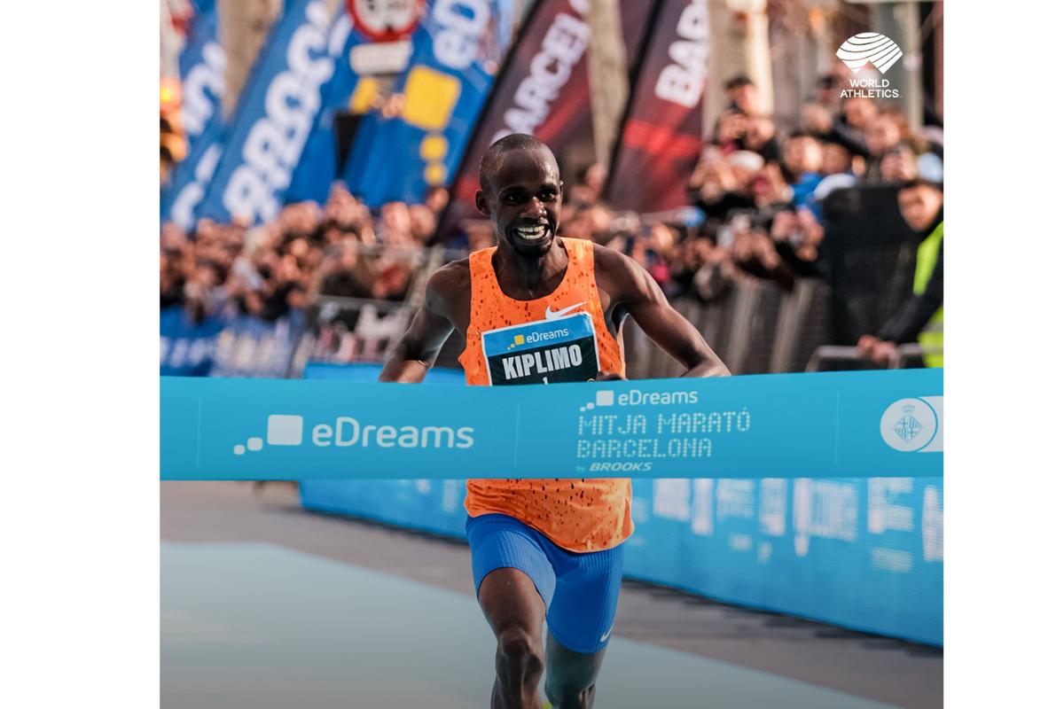 Uganda's Jacob Kiplimo set a new half marathon world record, with a timing of 56:42 at the Barcelona Half Marathon 