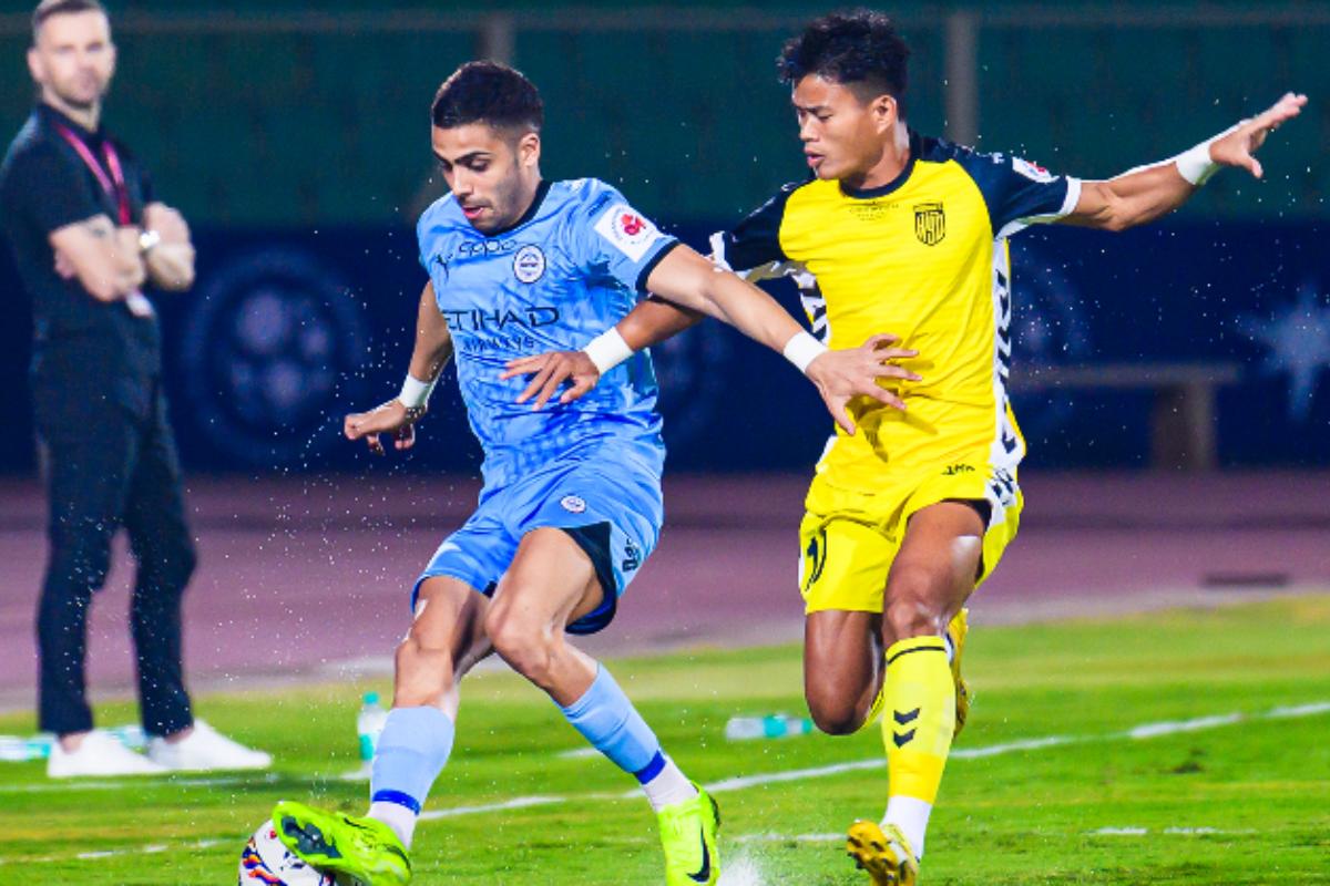 Action from the ISL match played between Mumbai City FC and Hyderabad FC on Wednesday