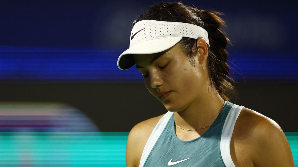 Former US Open champion Emma Raducanu appeared to be in tears as she approached the umpire's chair during the first set of her second-round match with Karolina Muchova. 