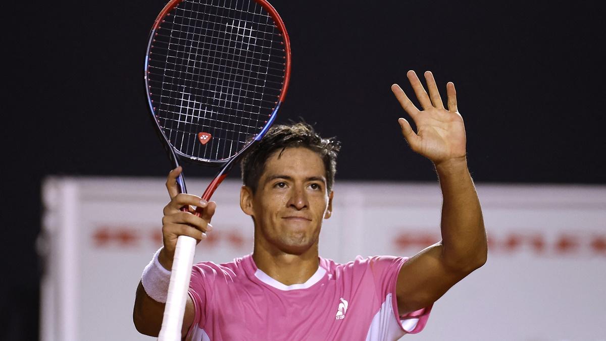 Argentina's Sebastian Baez celebrates winning his Rio Open semi-final match against Camilo compatriot Ugo Carabelli at Jockey Club Brasileiro, Rio De Janeiro, on Saturday.