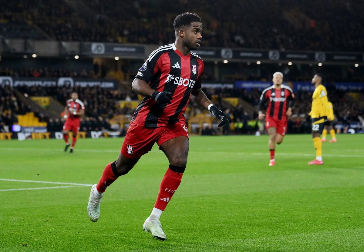 Ryan Sessegnon breaks into celebration after scoring Fulham's first goal against Wolverhampton Wanderers after 58 seconds in the match at Molineux Stadium, Wolverhampton.