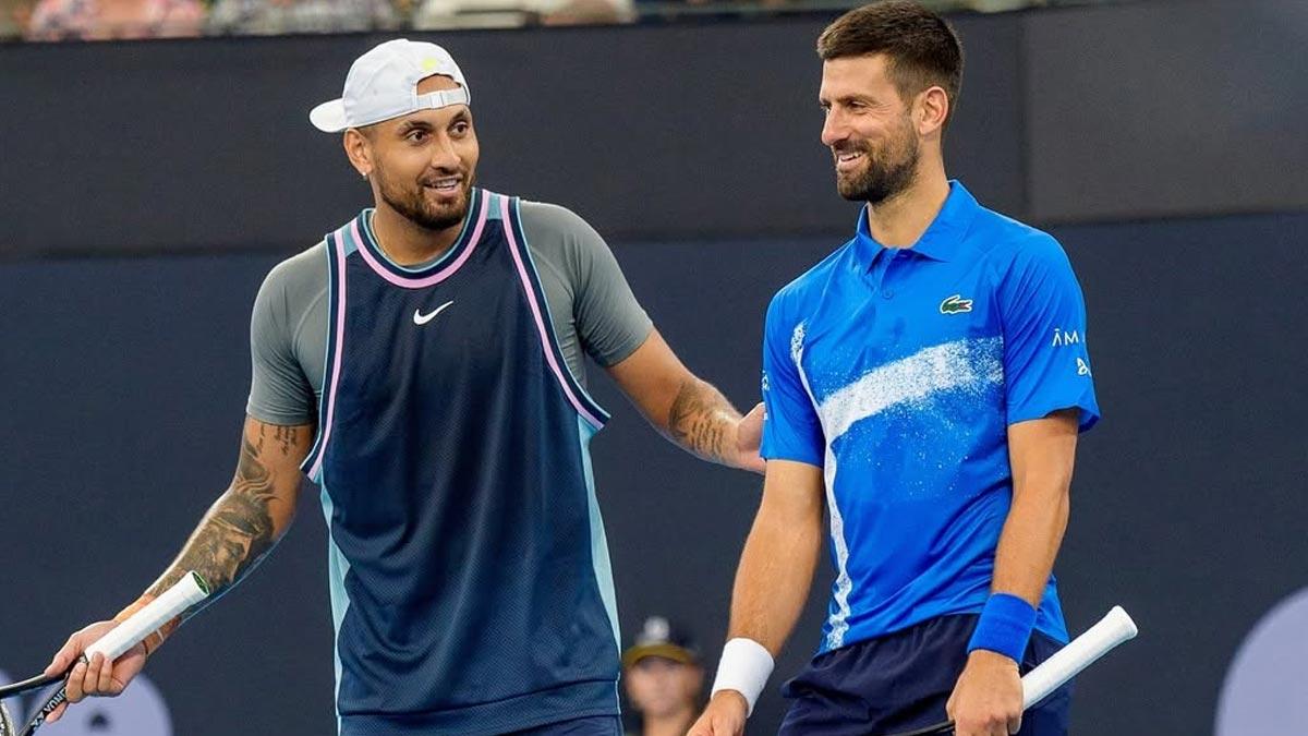 Novak Djokovic with Nick Kyrgios