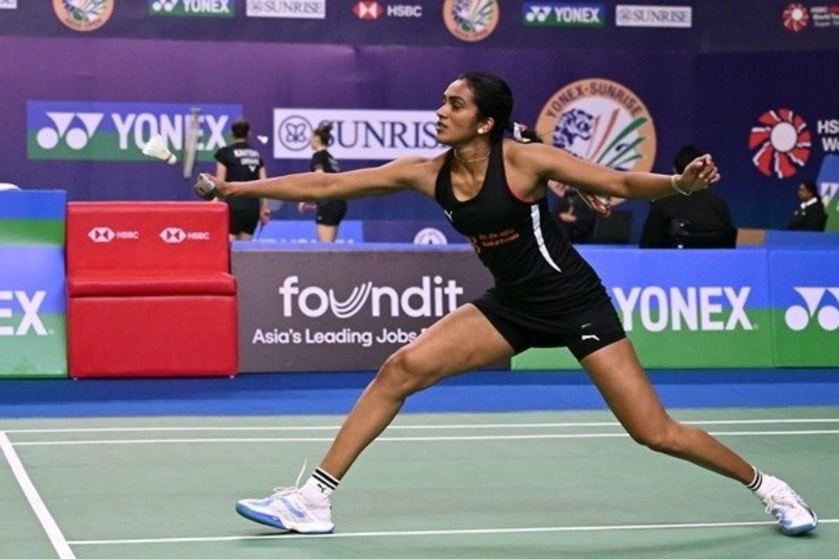 PV Sindhu in action