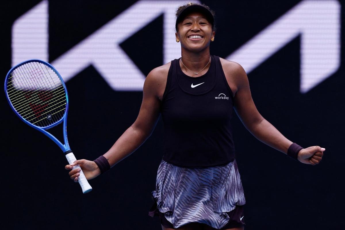 Japan's Naomi Osaka celebrates winning her second round match against Czech Republic's Karolina Muchova