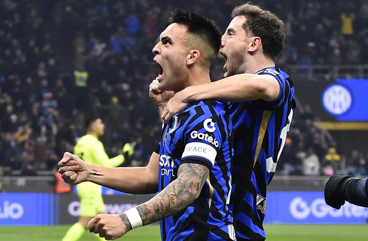 Inter Milan's Lautaro Martinez celebrates