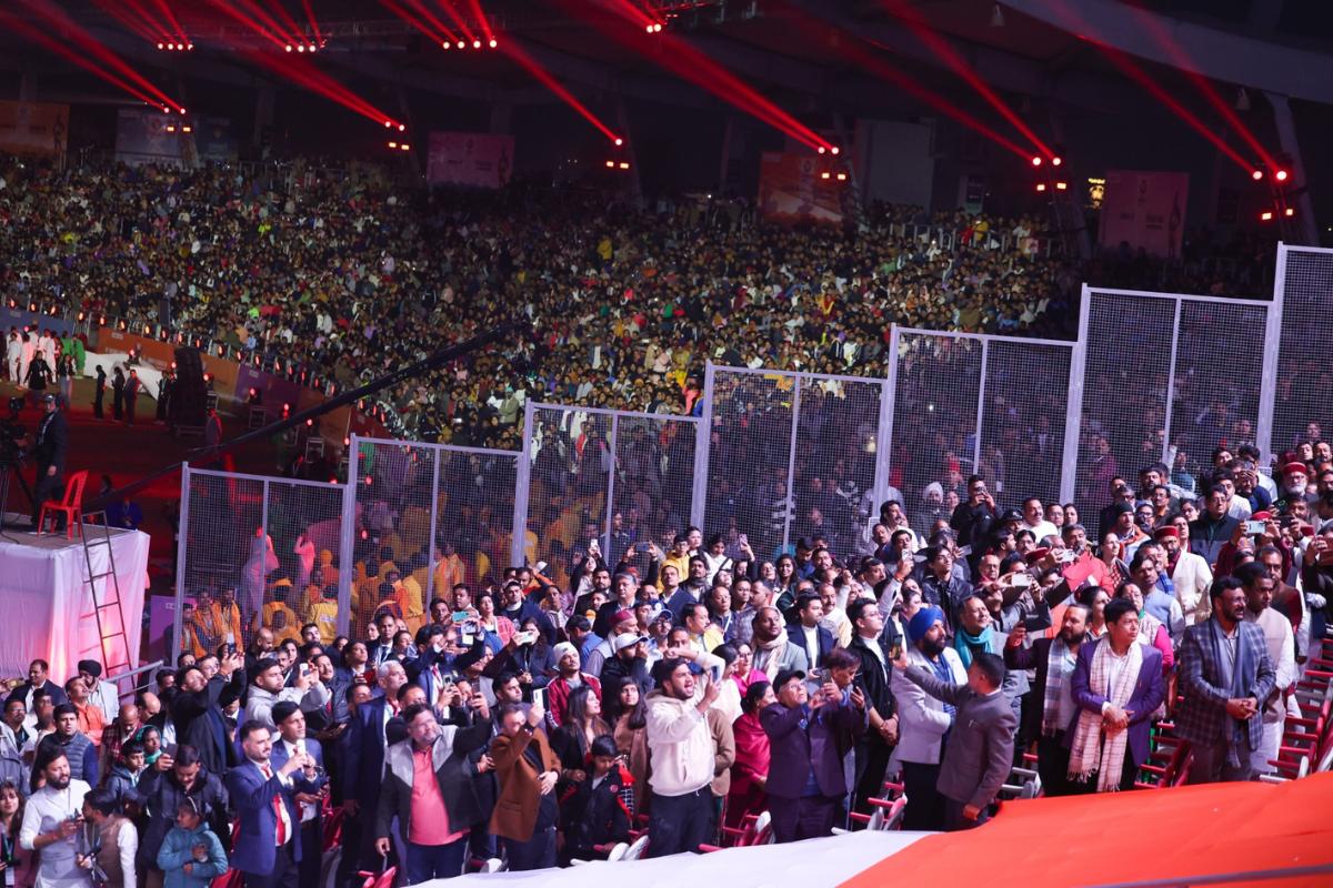 The crowd at the National Games Opening in Dehradun