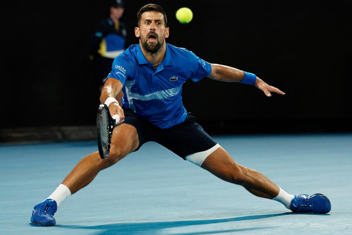 Serbia's Novak Djokovic in action during his quarter final match against Spain's Carlos Alcaraz