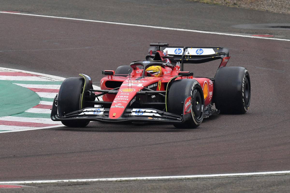 Lewis Hamilton at a Ferrari testing