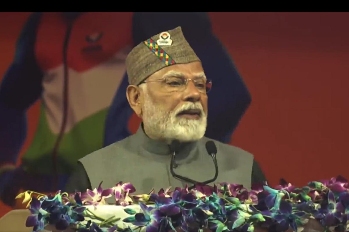 Prime Minister Narendra Modi at the 38th National Games Opening Ceremony in Dehradun on Tuesday