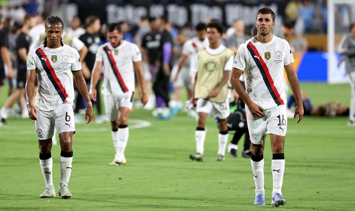 The dejected Manchester City players