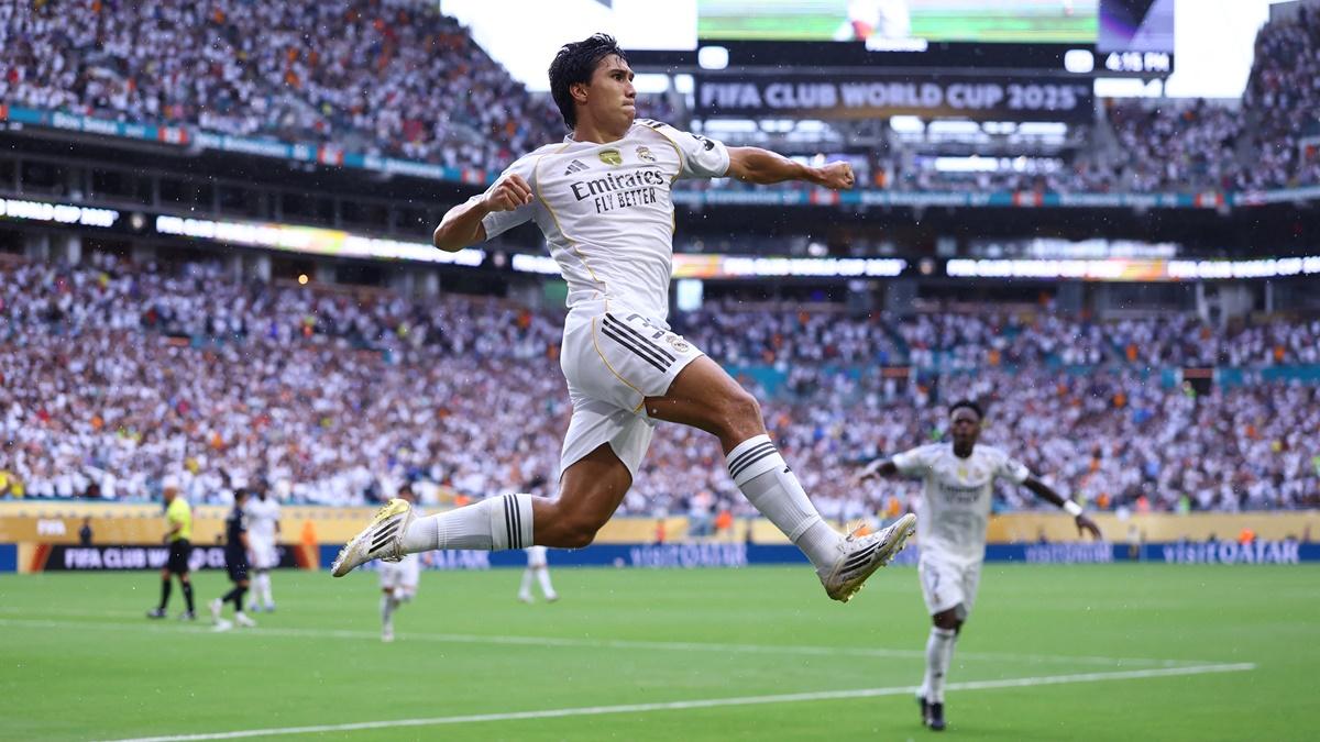 Gonzalo Garcia celebrates scoring.