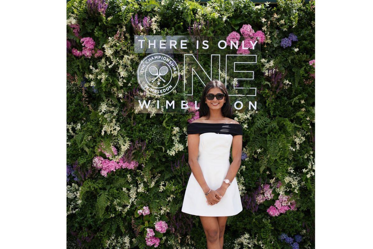 Indian women's cricketer Shreyanka Patil was all dolled up at the Wimbledon Tennis Championships on Thursday