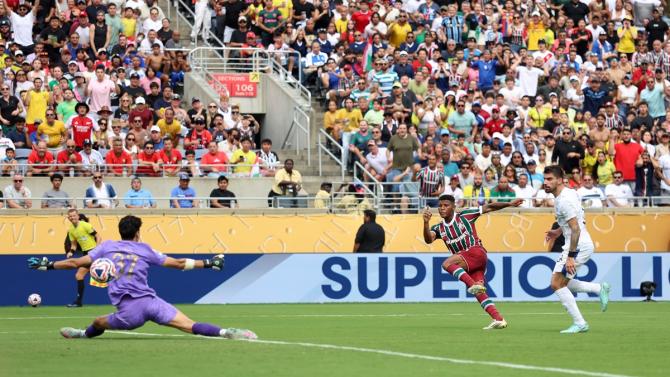 Hercules scores Fluminense's second goal during the FIFA Club World Cup quarter-final against Al Hilal at Camping World Stadium, Orlando, Florida, US on Friday.