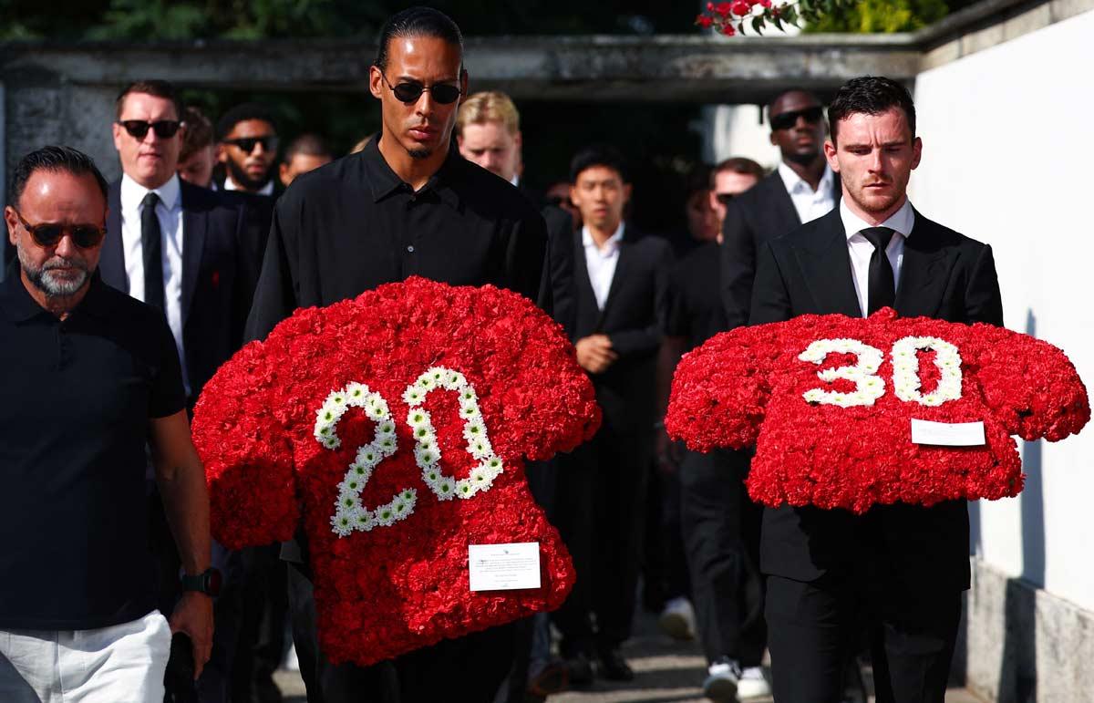 Liverpool captain Virgil van Dijk and teammate Andrew Robertson