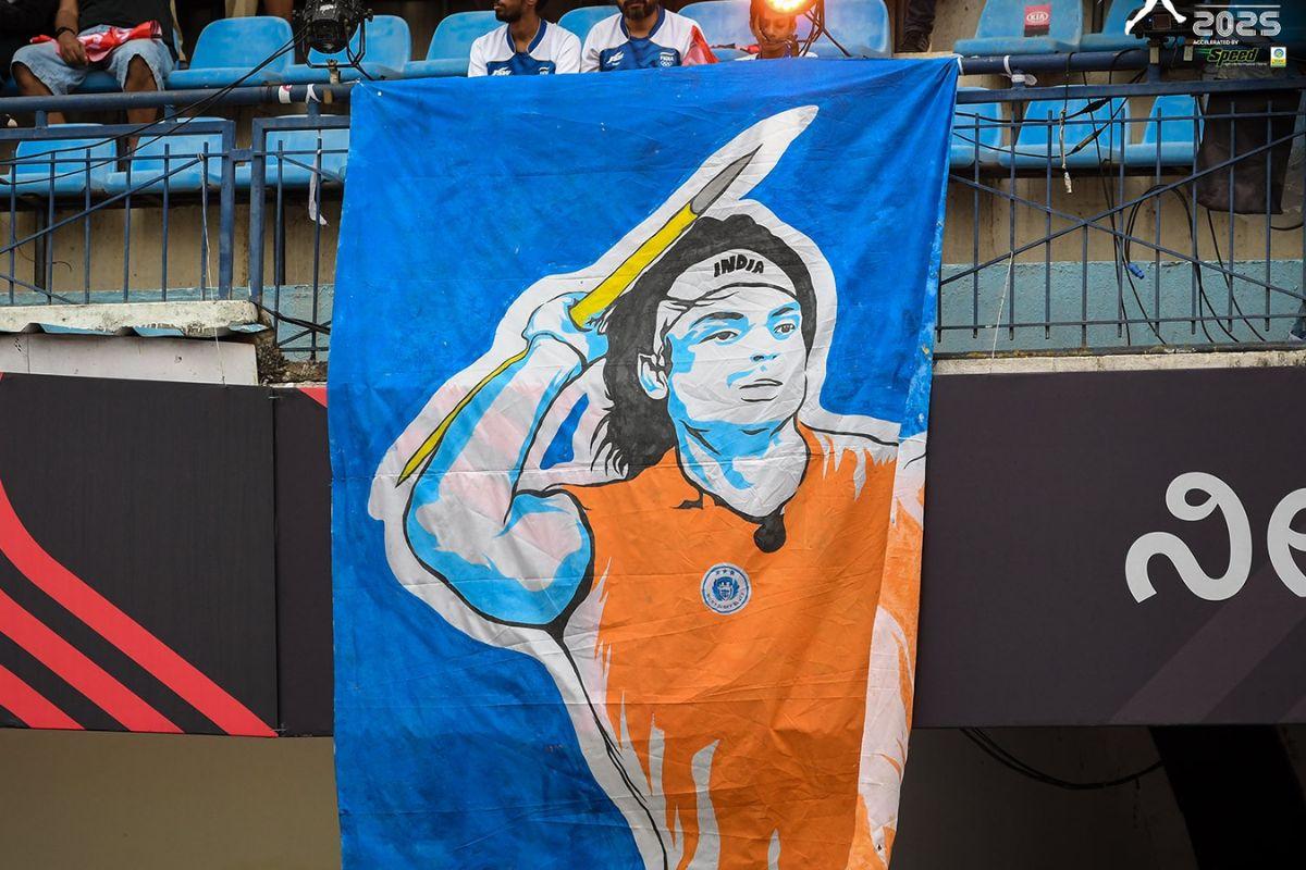 A banner in the stands at the NC Classic 2025