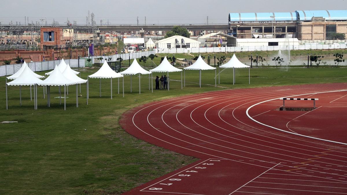 A view of athletics track inside the 2010 Commonwealth Games athletes village in New Delhi September 16, 2010