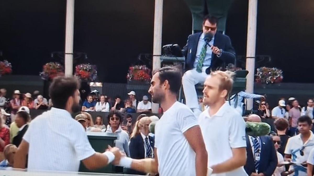 Yuki Bhambri and Robert Galloway after their victory over Nuno Borges and Marcos Giron in the men's doubles second round at Wimbledon on Saturday.