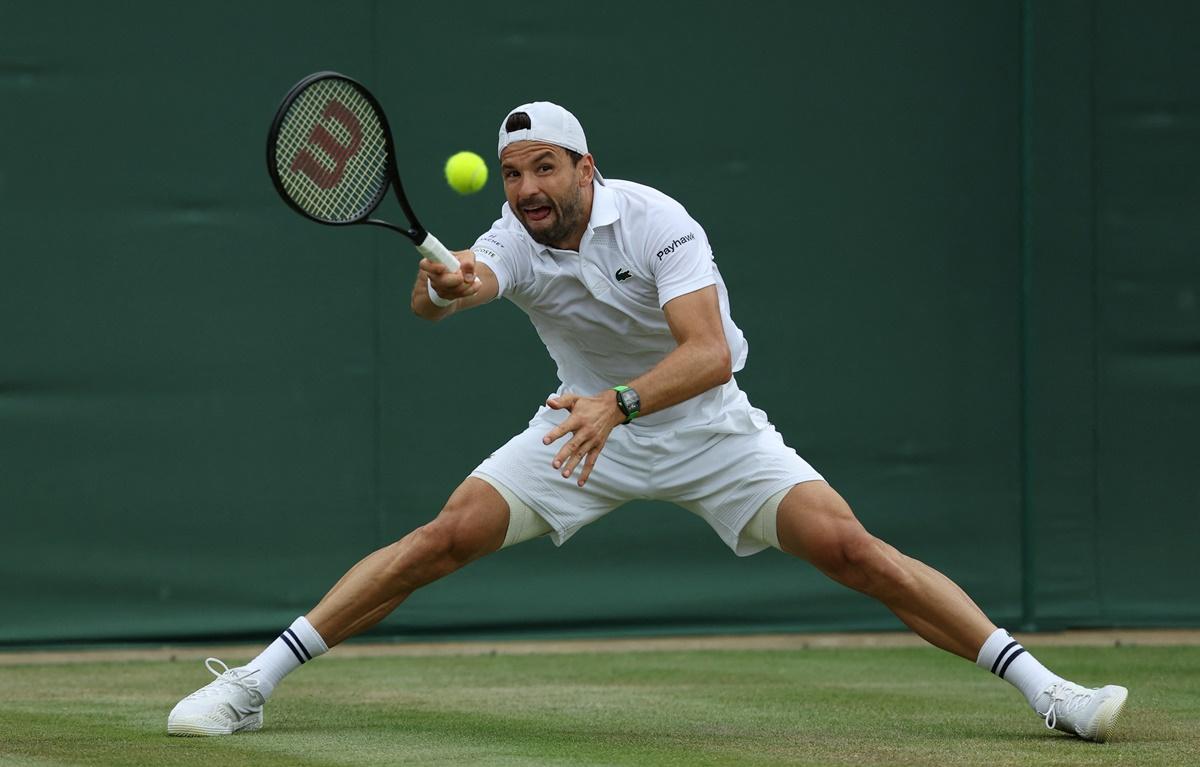Grigor Dimitrov used his one-handed backhand to great effect as he beat Austria's Sebastian Ofner to reach the last 16 of Wimbledon for the fifth time with his 100th Grand Slam match win.