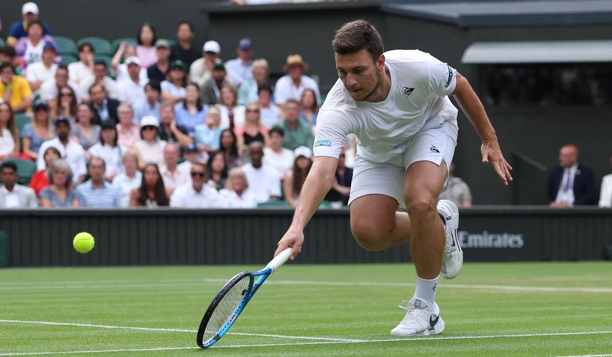 Miomir Kecmanovic in action during his third round match against Novak.