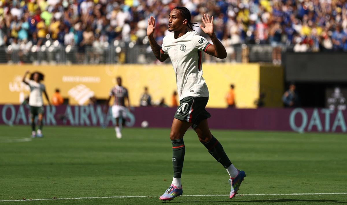 Joao Pedro reacts after scoring Chelsea's second goal