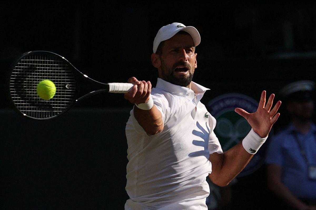 Serbia's Novak Djokovic in action during his semi final match against Italy's Jannik Sinner