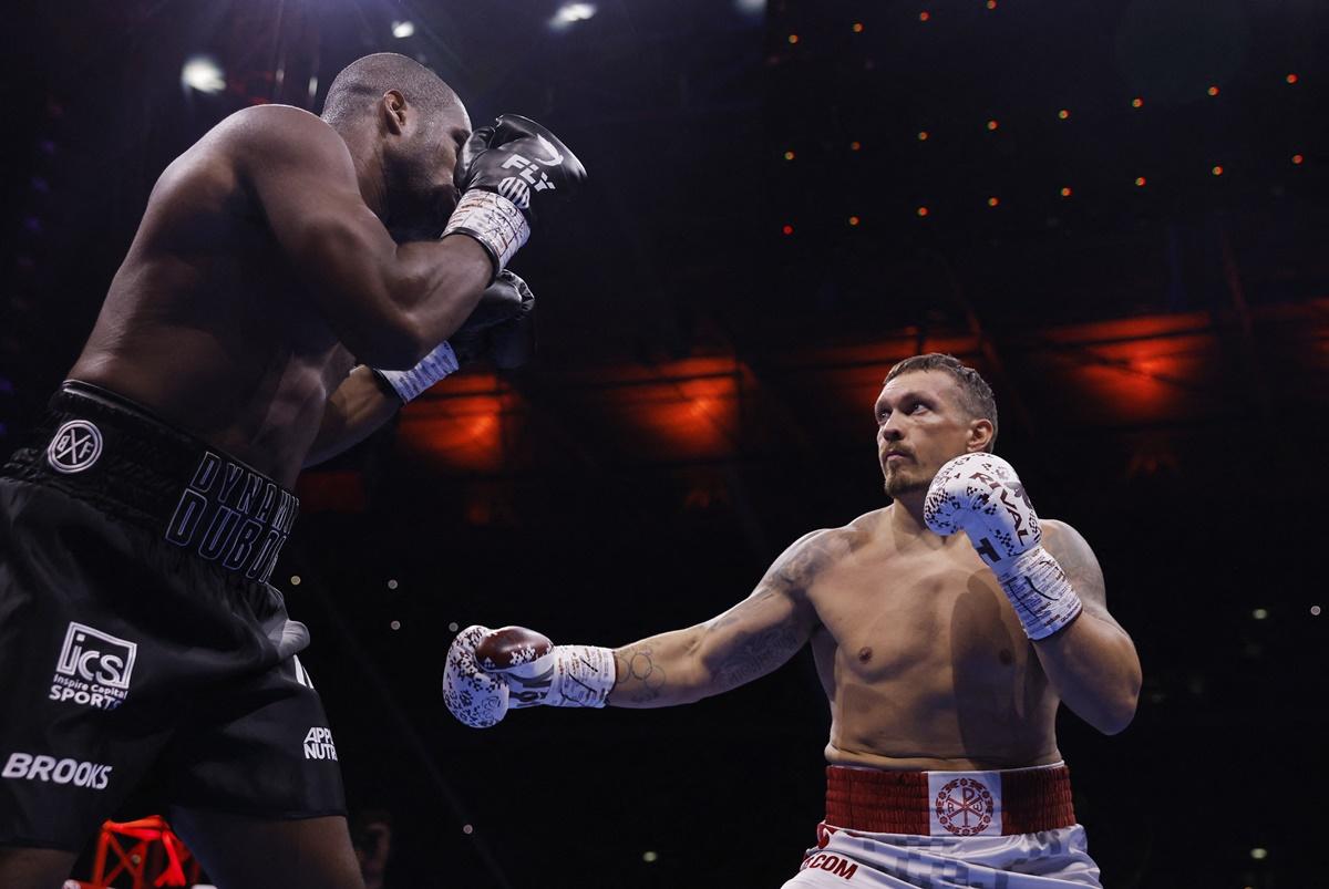 Oleksandr Usyk in action against Daniel Dubois
