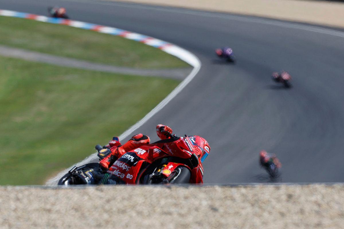 Ducati Lenovo Team's Marc Marquez in action during the Czech Republic MotoGP race 