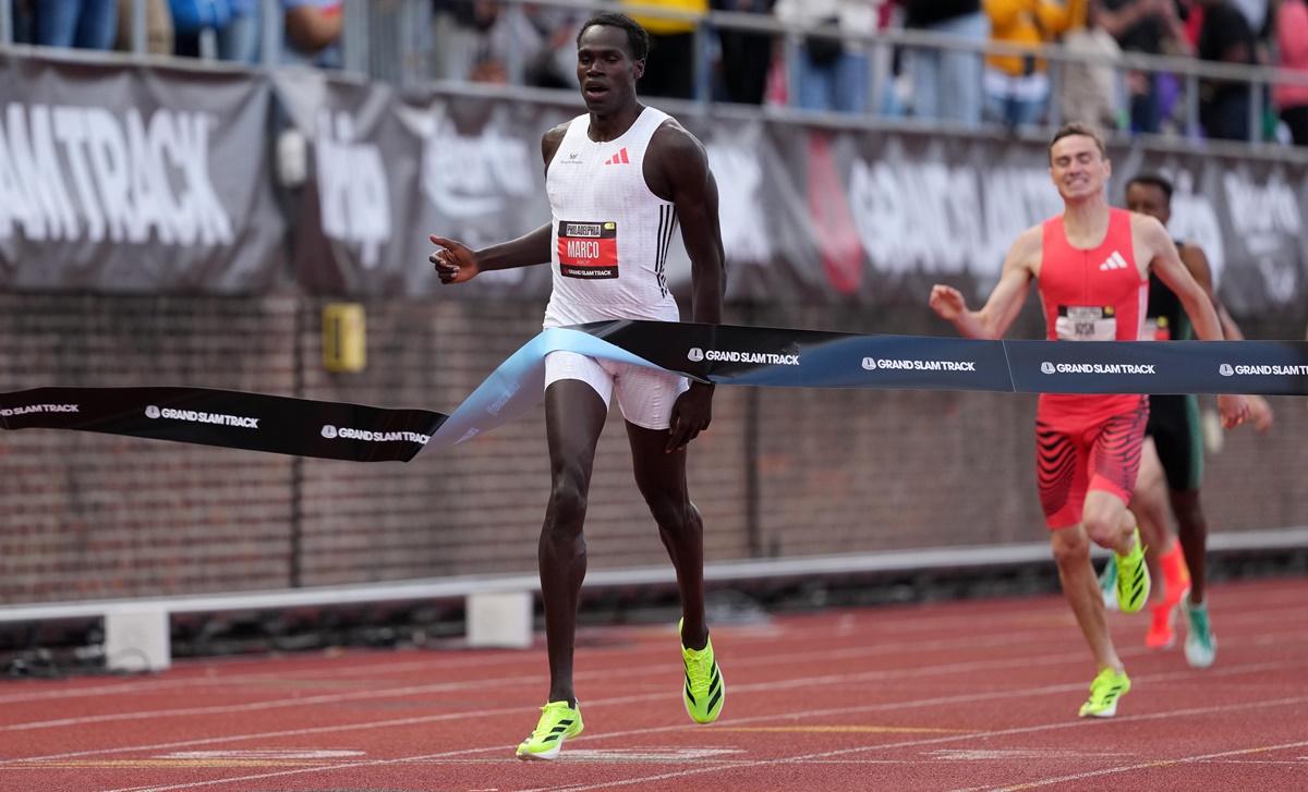 Canada's Marco Arop wins the men's 800 metres.