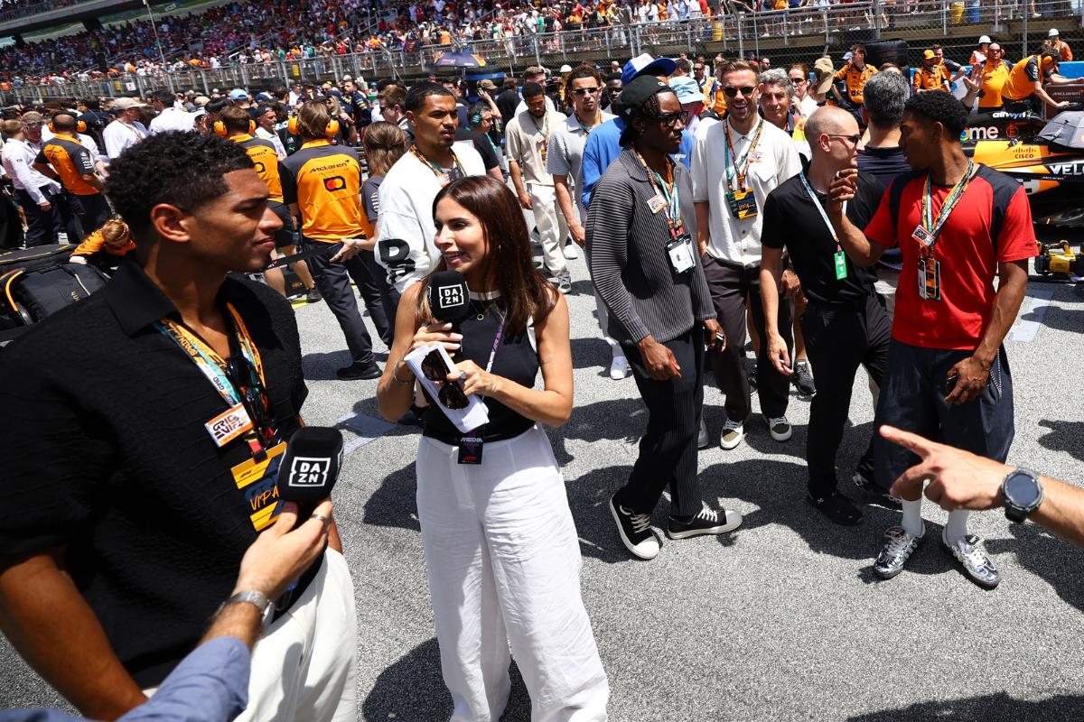 Jude Bellingham (left), Curtis Jones, Myles Lewis-Skelly, Levi Colwill, Reece James, Jordan Henderson and Noni Madueke on the grid