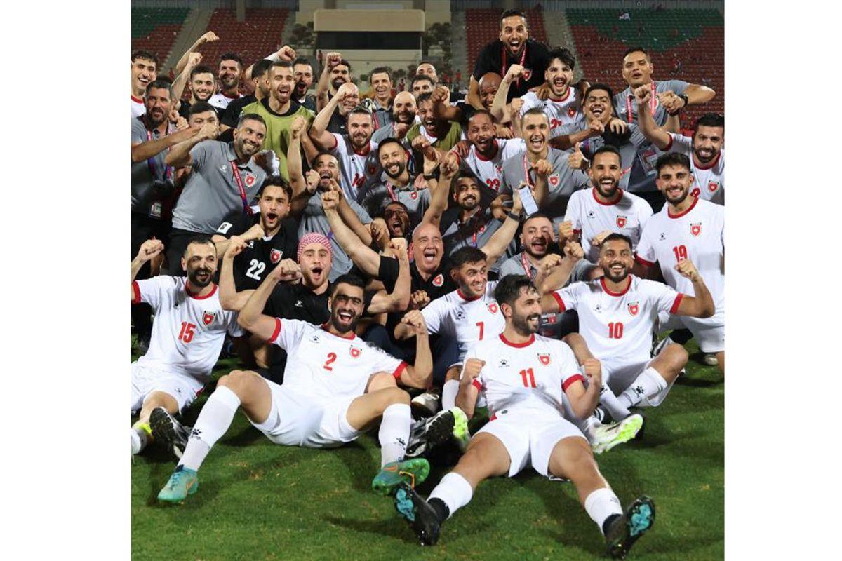 Jordan players celebrate after qualifying for the 2026 FIFA World Cup