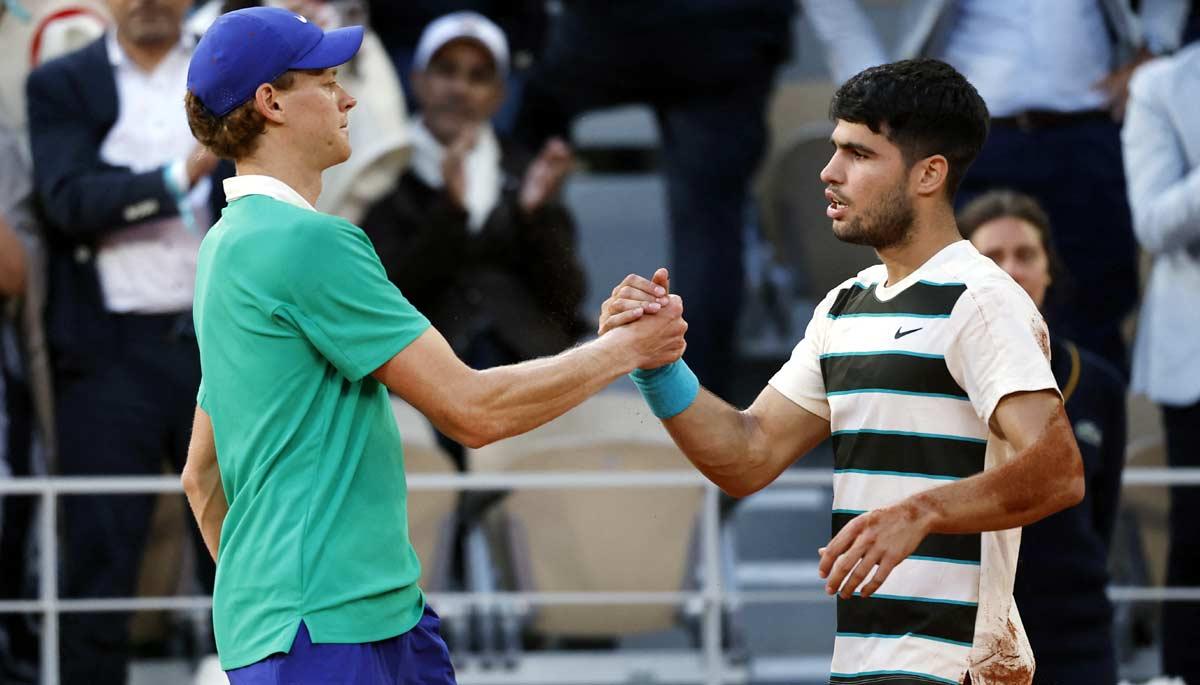 Carlos Alcaraz with Jannik Sinner
