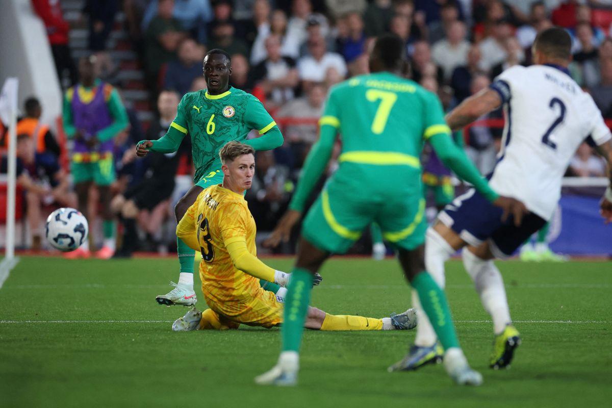 Senegal's Habib Diarra scores their second goal against England in their international friendly at The City Ground, Nottingham, Britain, on Tuesday 