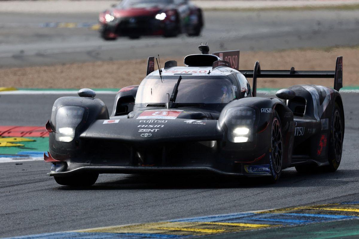 Toyota Gazoo Racing's Sebastien Buemi, Brendon Hartley and Ryo Hirakawa in action during the 24 Hours of Le Mans