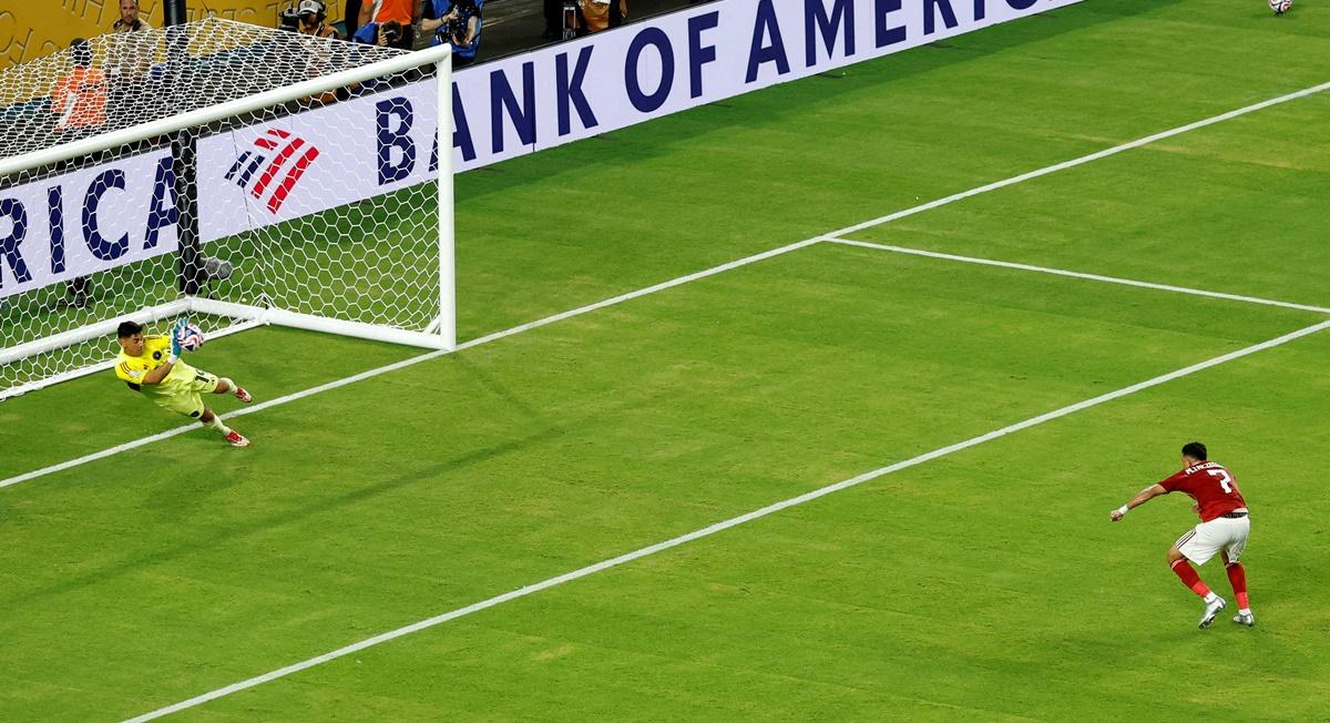 Al Ahly's Trezeguet has his penalty saved by Inter Miami's goalkeeper Oscar Ustari