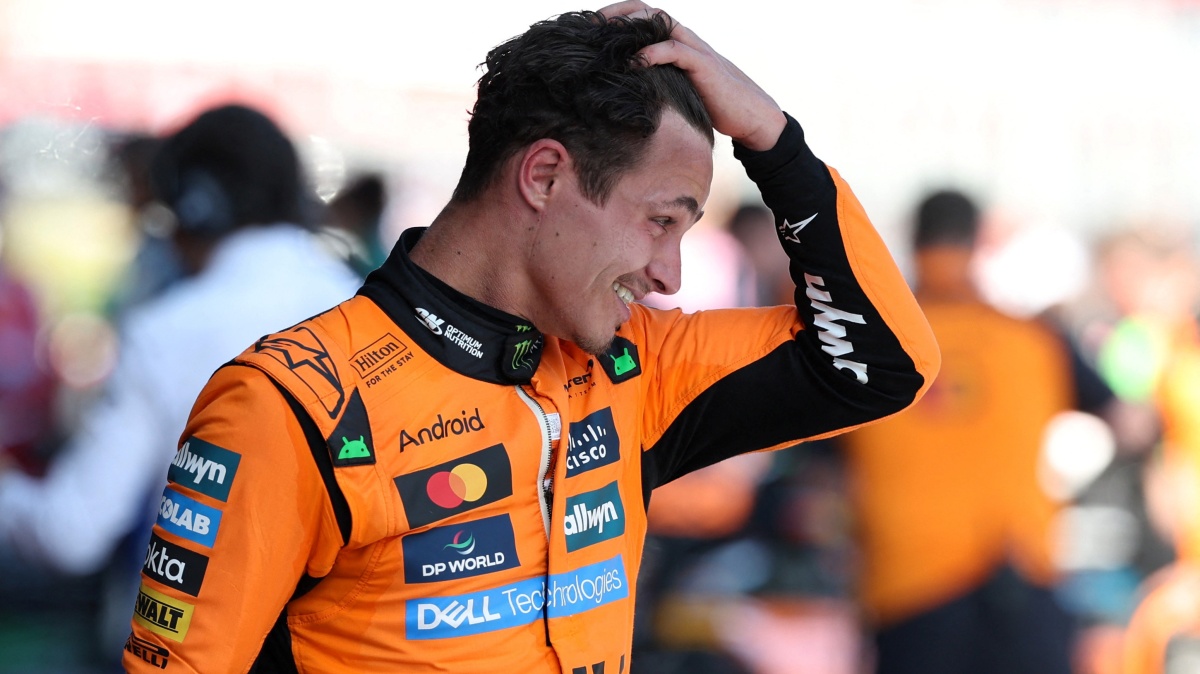  McLaren's Lando Norris celebrates after winning the Austrian Grand Prix