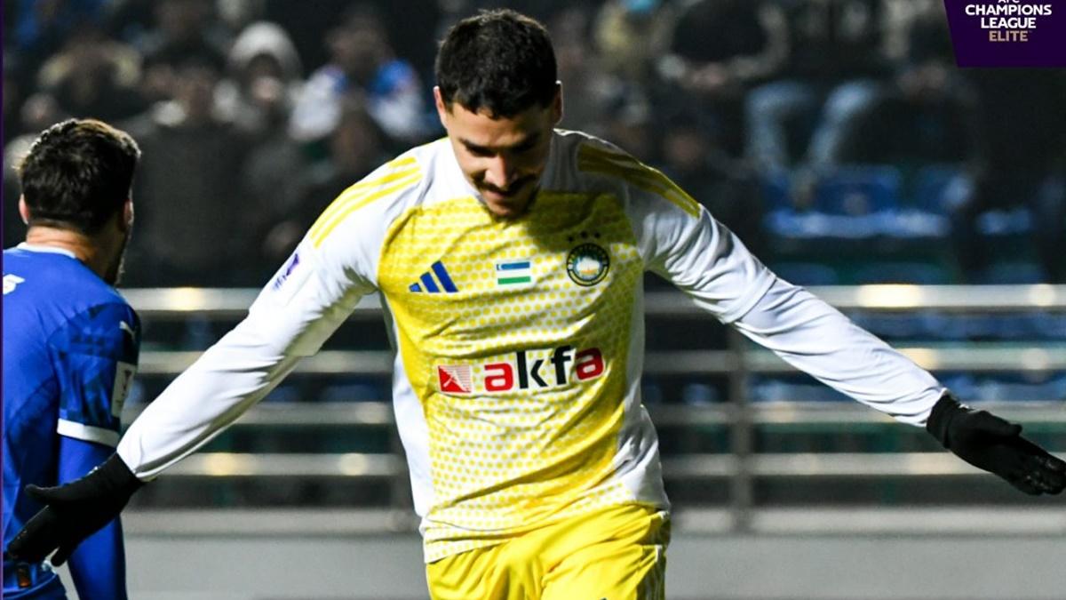 Brazilian Flamarion celebrates scoring the only goal of the match as Uzbekistan's Pakhtakor beat Saudi Pro League champions Al-Hilal in the first leg of their Asian Champions League Elite last 16 match Tashkent on Tuesday.