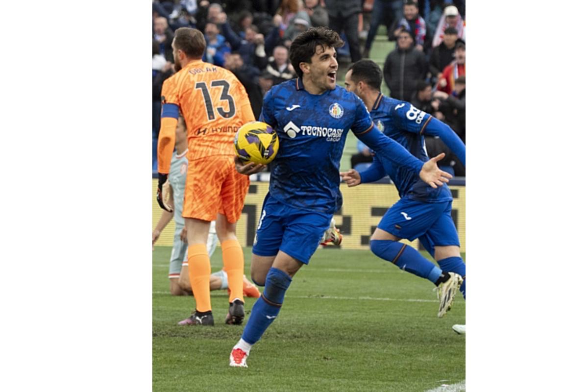 Getafe's Mauro Arambarri scored a quickfire brace in their win over Atletico Madrid in their LaLiga match at Estadio Coliseum, Getafe, Spain on Sunday