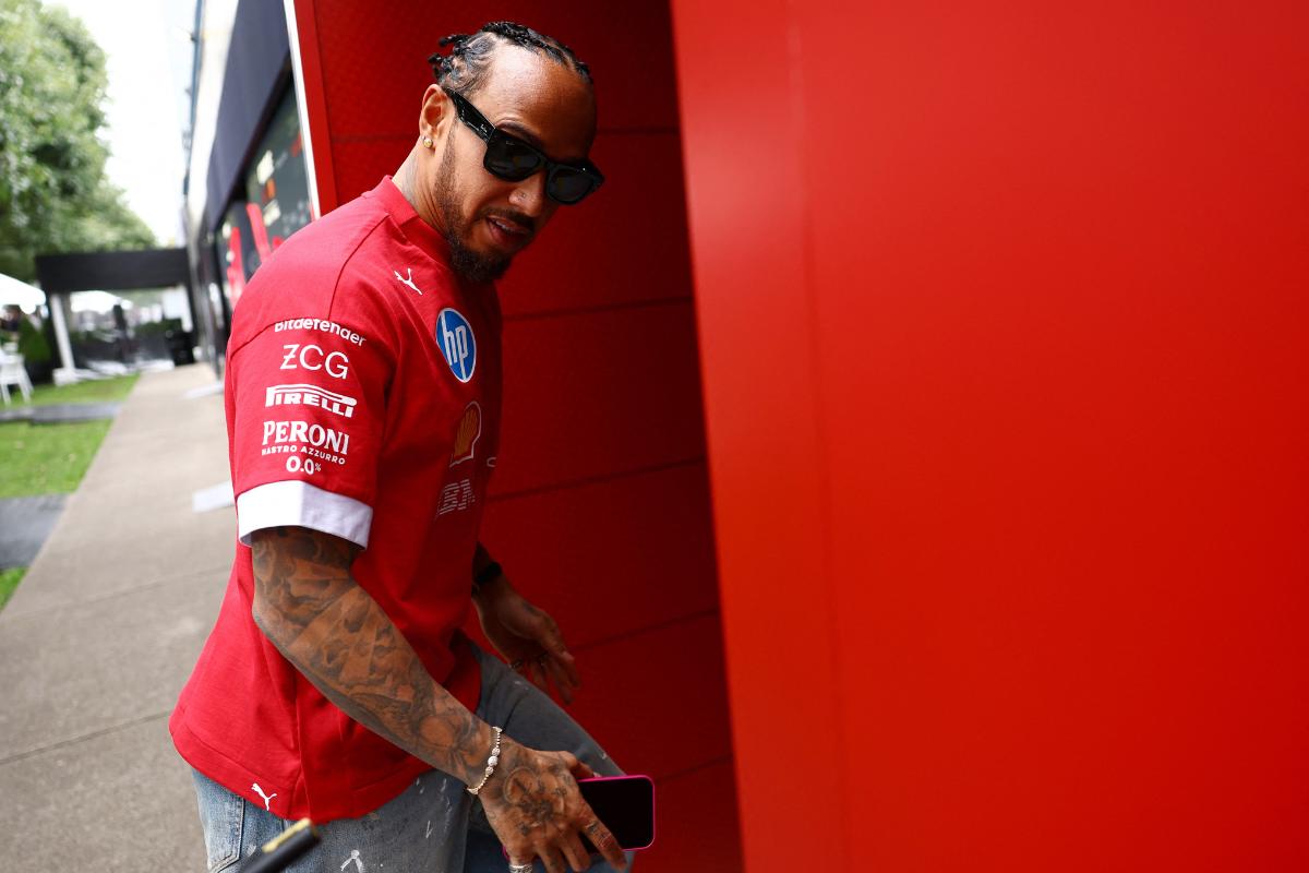 Ferrari's Lewis Hamilton at the Albert Park Grand Prix Circuit ahead of the Australian Grand Prix