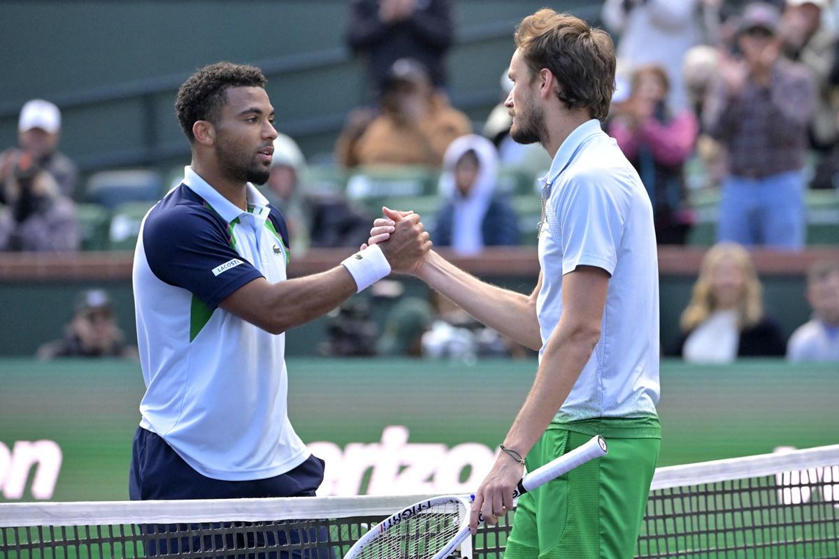 Arthur Fils and Daniil Medvedev after their semi-final.