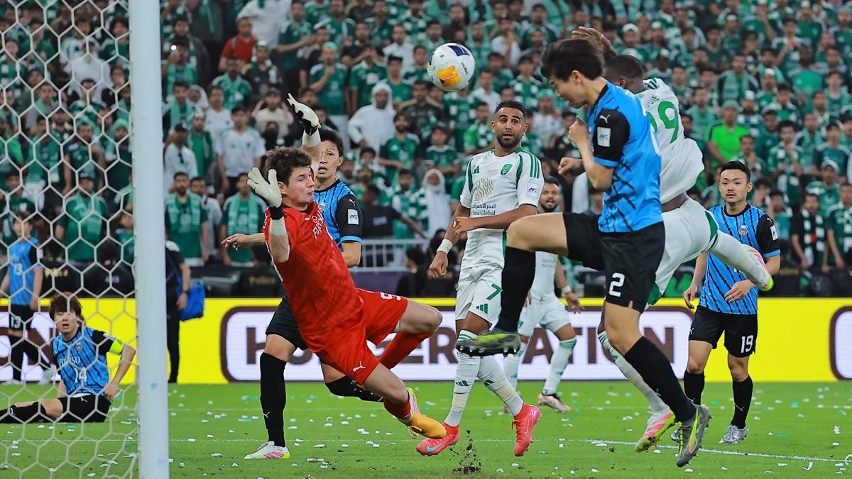 Franck Kessie scores Al Ahli's second goal during the Asian Champions League final against Kawasaki Frontale at King Abdullah Sports City, Jeddah, Saudi Arabia, on Saturday.
